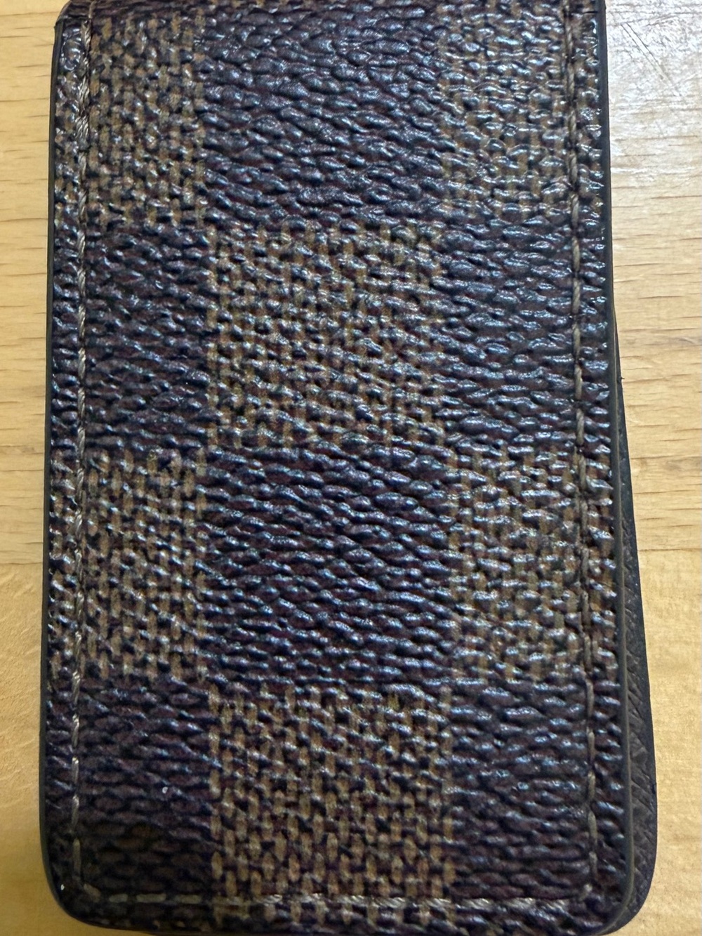 Louis Vuitton Brown Check money clip, authentic